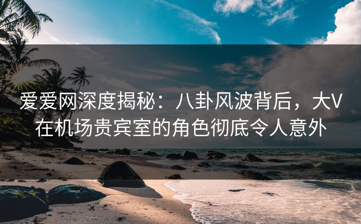 爱爱网深度揭秘：八卦风波背后，大V在机场贵宾室的角色彻底令人意外
