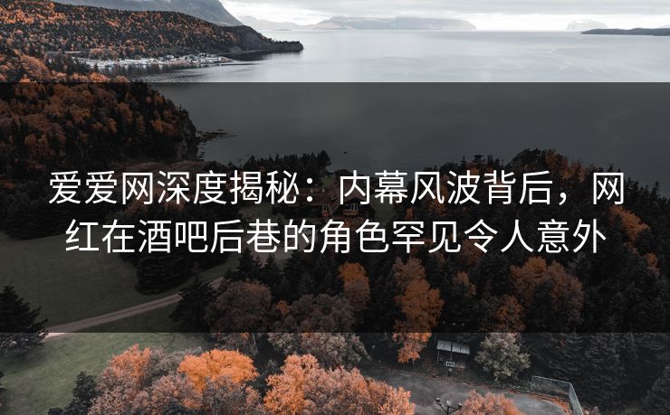 爱爱网深度揭秘：内幕风波背后，网红在酒吧后巷的角色罕见令人意外